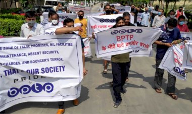 बीपीटीपी की मनमानी से परेशान निवासियों ने किया प्रदर्शन